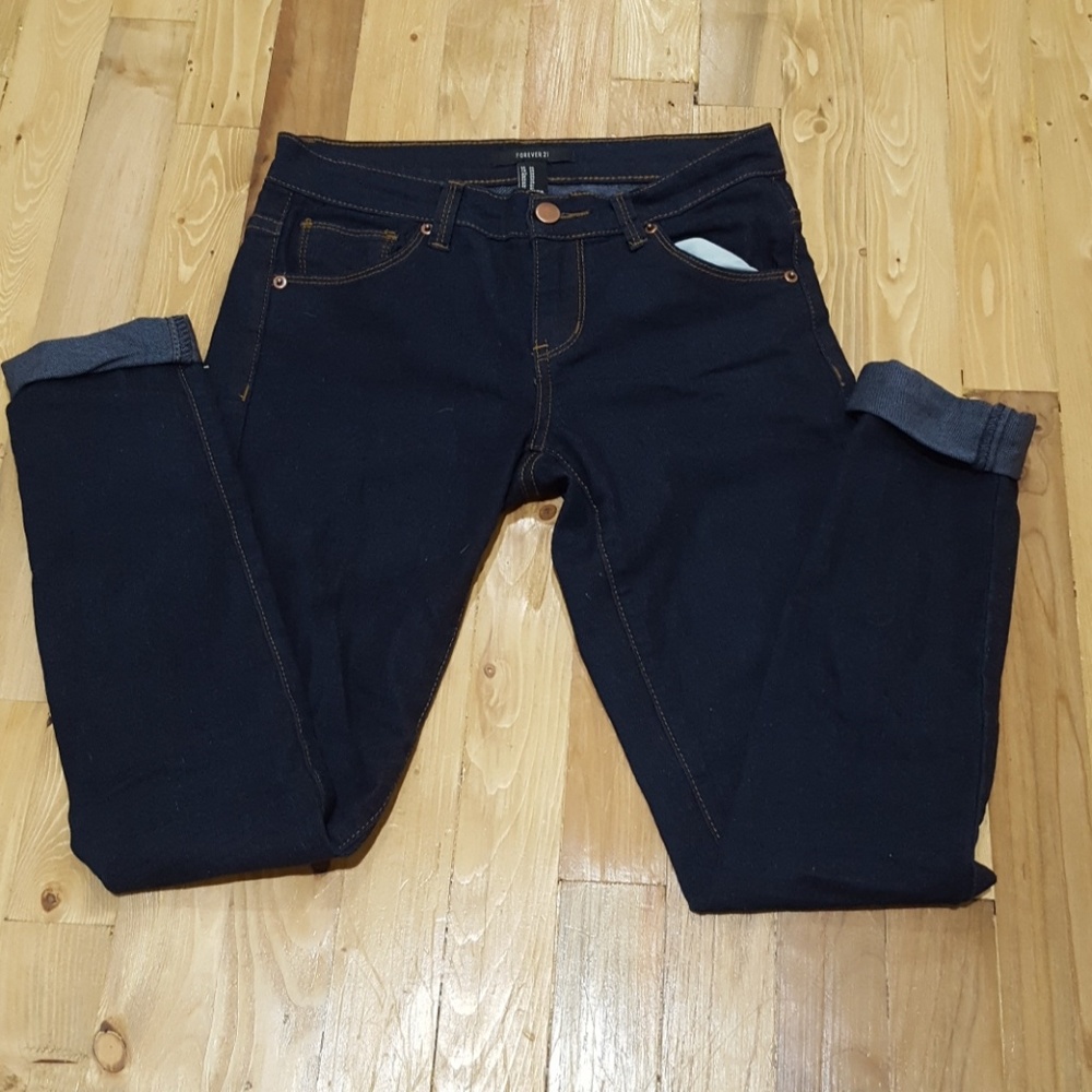 Forever 21 Low Rise Dark Wash Jeans